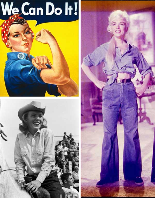 Imagem inspiração de looks com a camisa jeans feminina.