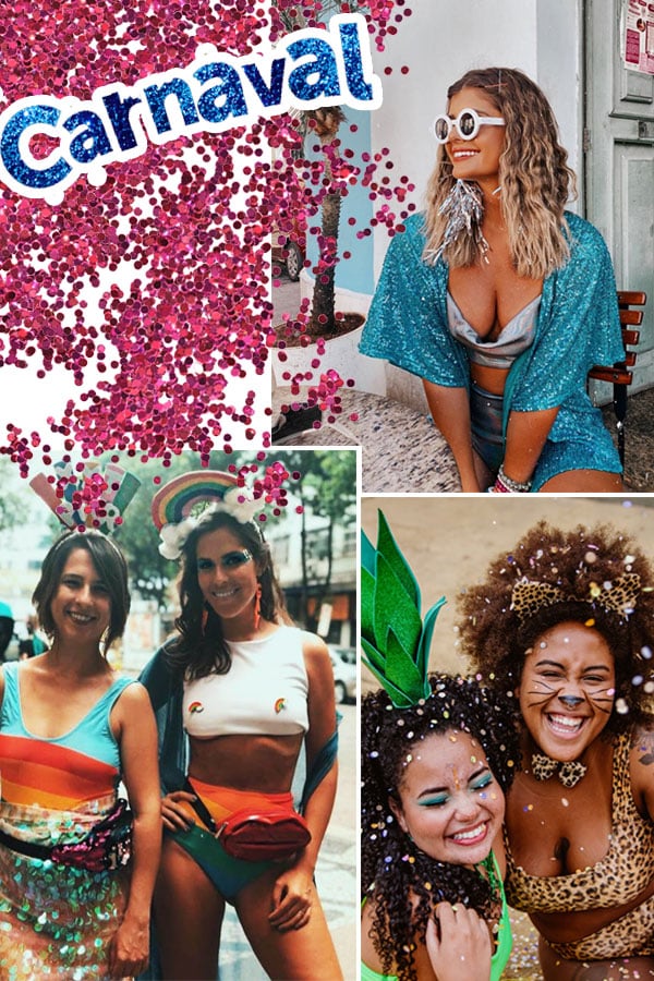 Montagem com inspirações para o carnaval 2020