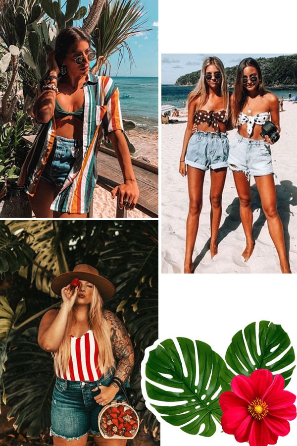 Imagem inspiração com looks com saída de praia.