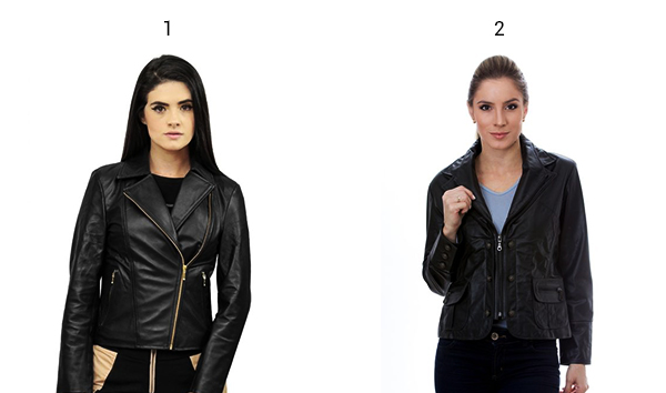 Montagem de produtos tendências de inverno jaqueta de couro.