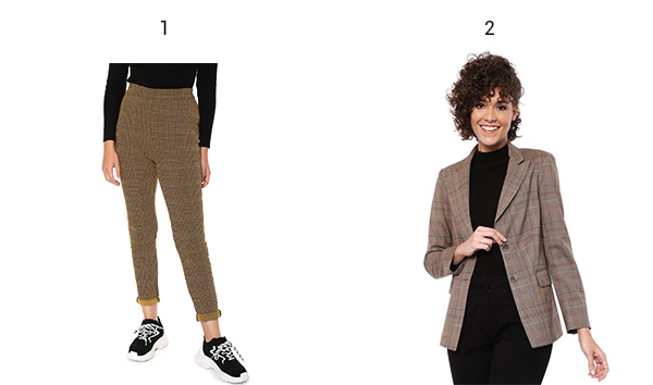 Montagem de produtos tendências de inverno xadrez.