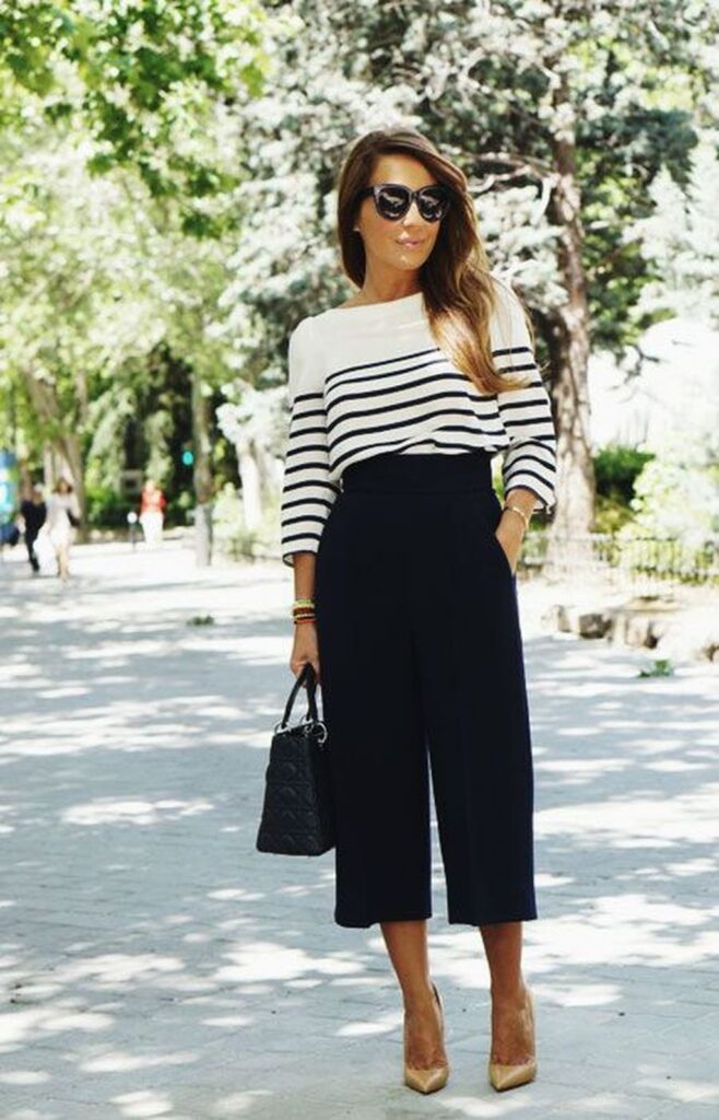Calça folgada feminina modelo pantacourt