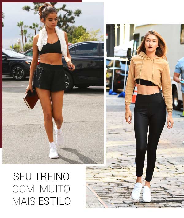 Montagem inspiração com o tênis branco feminino.