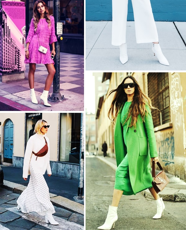 Montagem inspiração looks com bota branca.