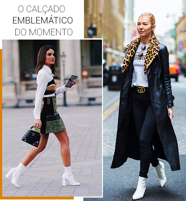 Montagem inspiração looks com bota branca.