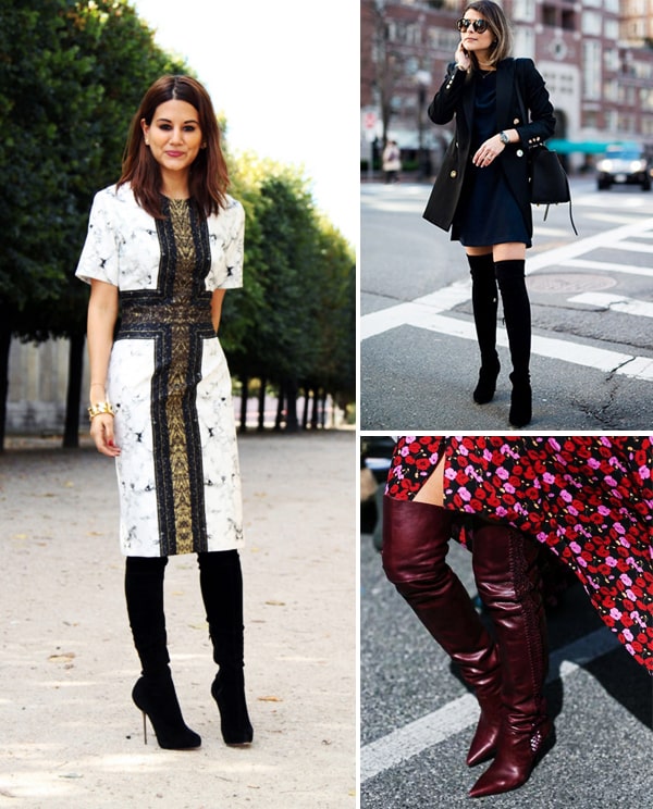 Montagem com inspirações de looks com bota de couro.