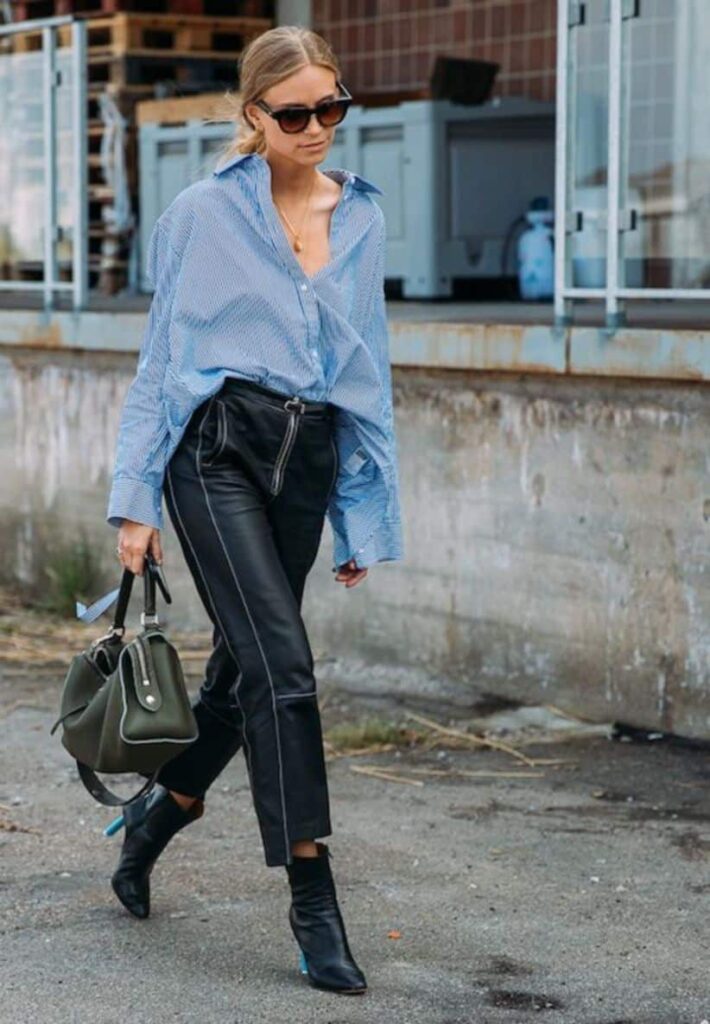 Look inspiração com bota couro preta.