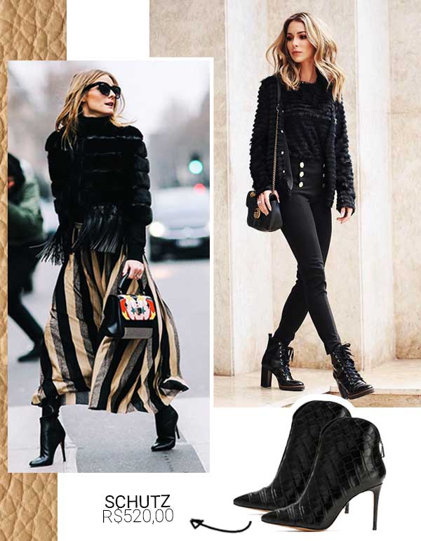 Montagem com inspirações de looks com bota de couro.