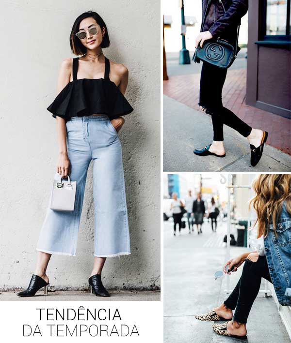 Look inspiração com o sapato mule.