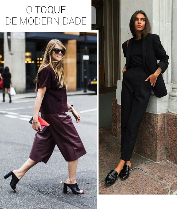 Look inspiração com o sapato mule.