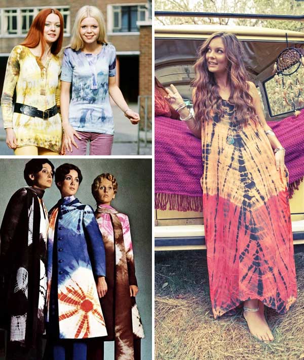 Imagem com looks inspirações com a trend tie dye.