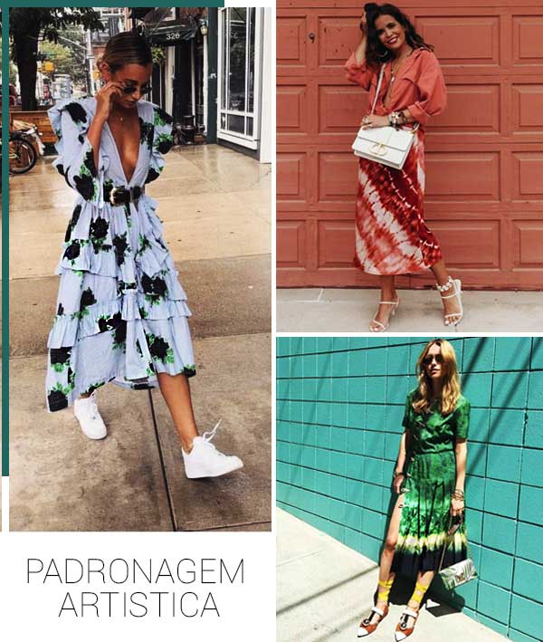 Imagem com looks inspirações com a trend tie dye.