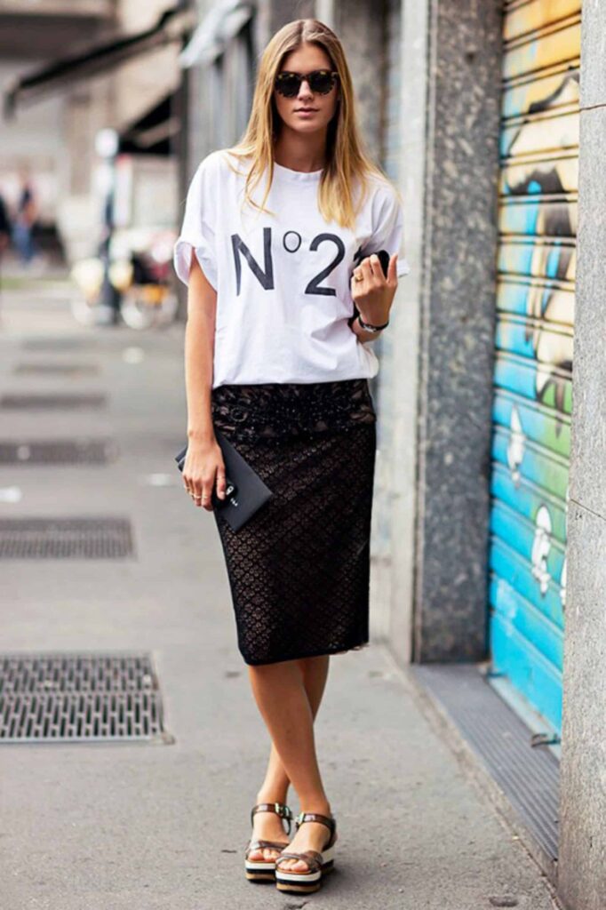Look inspiração com a sandália plataforma