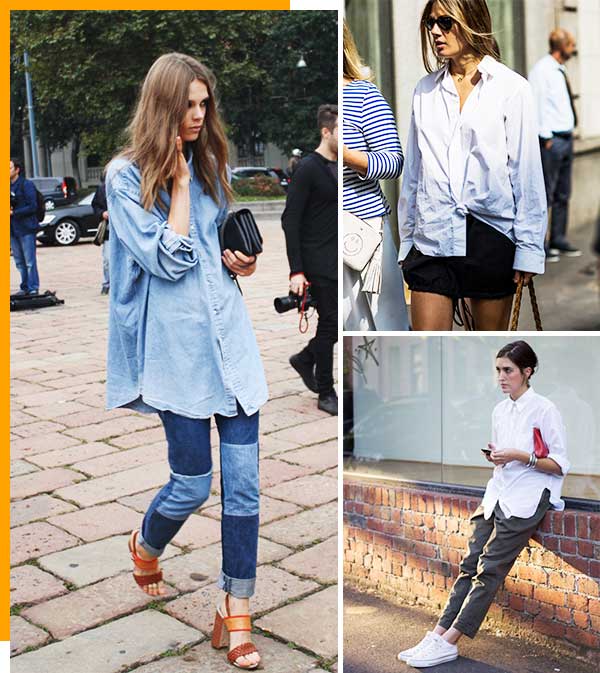 Imagem inspiração de looks com a camisa oversized.