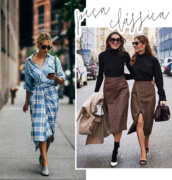 Look inspiração com a saia envelope.