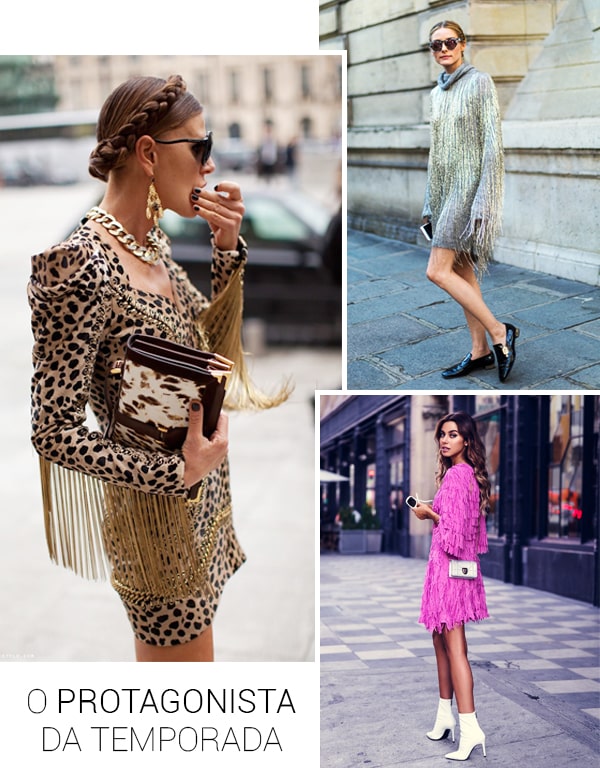 Imagem inspiração de looks com o vestido de franja.