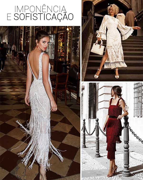 Imagem inspiração de looks com o vestido de franja.