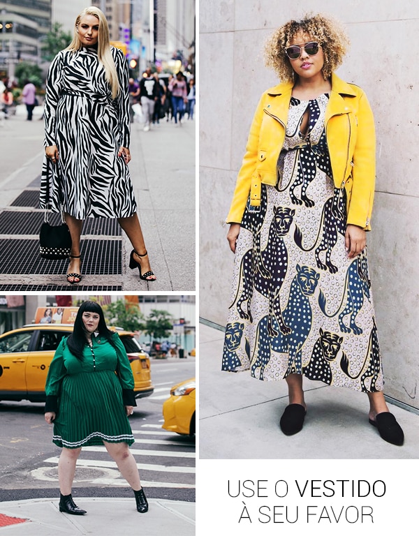 Montagem inspiração com vestido plus size.