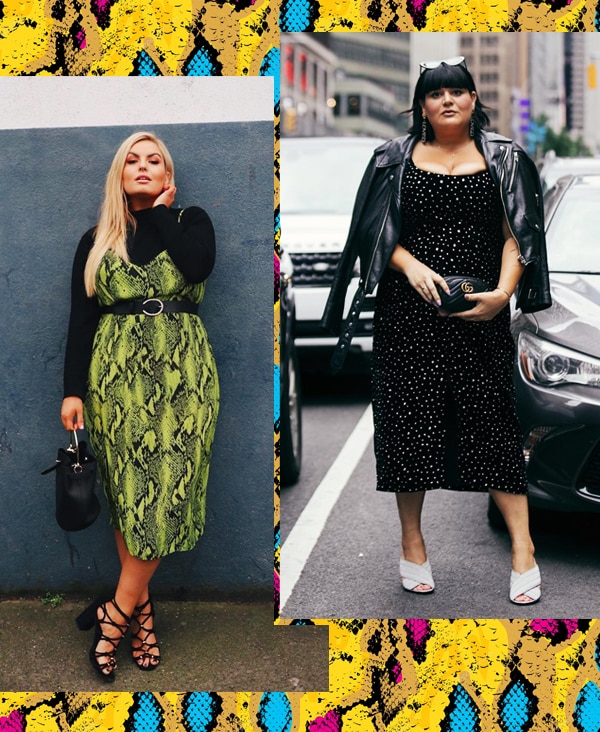 Montagem inspiração com vestido plus size.