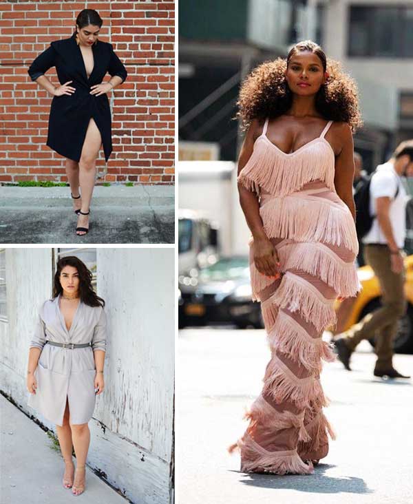 Montagem inspiração com vestido plus size.