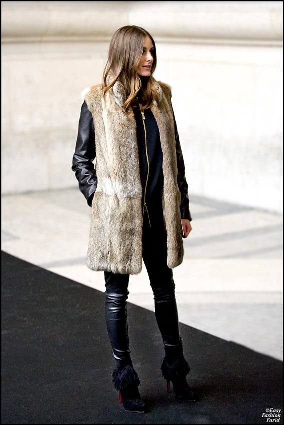 Look inspiração com o colete feminino com pêlo.