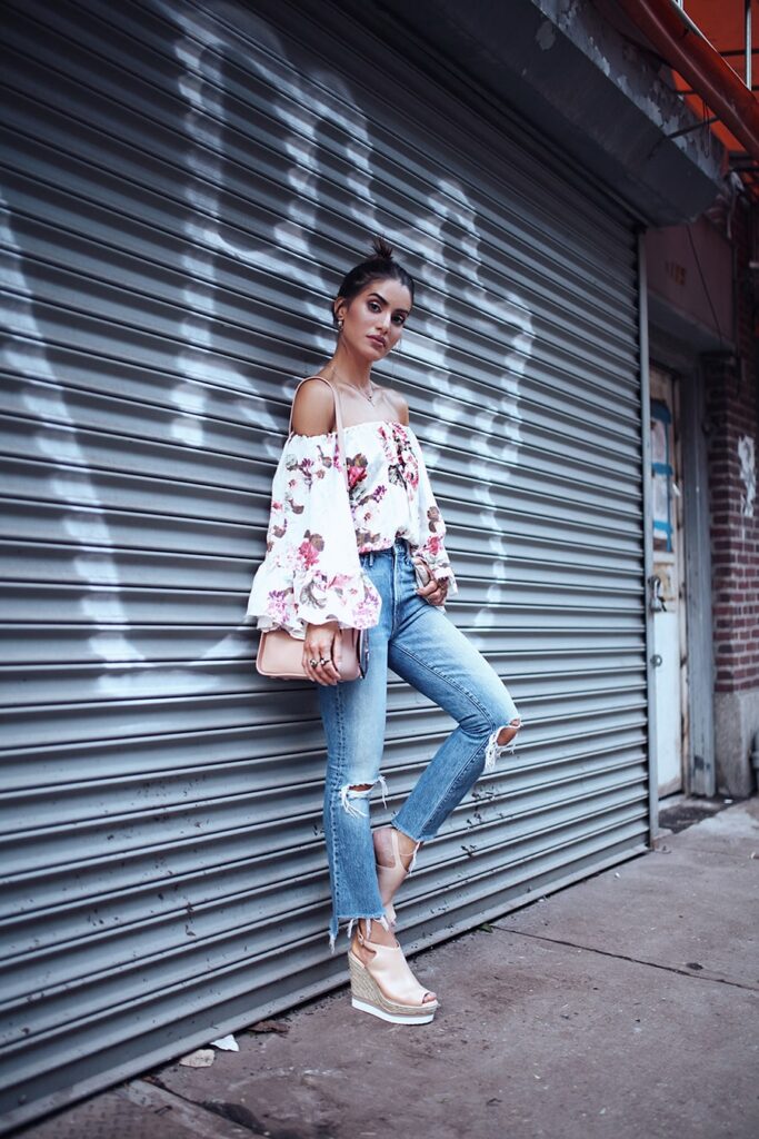 Looks inspiração com a anabela branca.