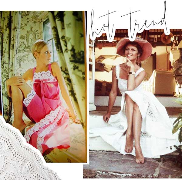 Imagens inspiração de looks com o tecido laise.