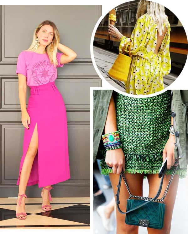 Imagem inspiração com looks monocromáticos.