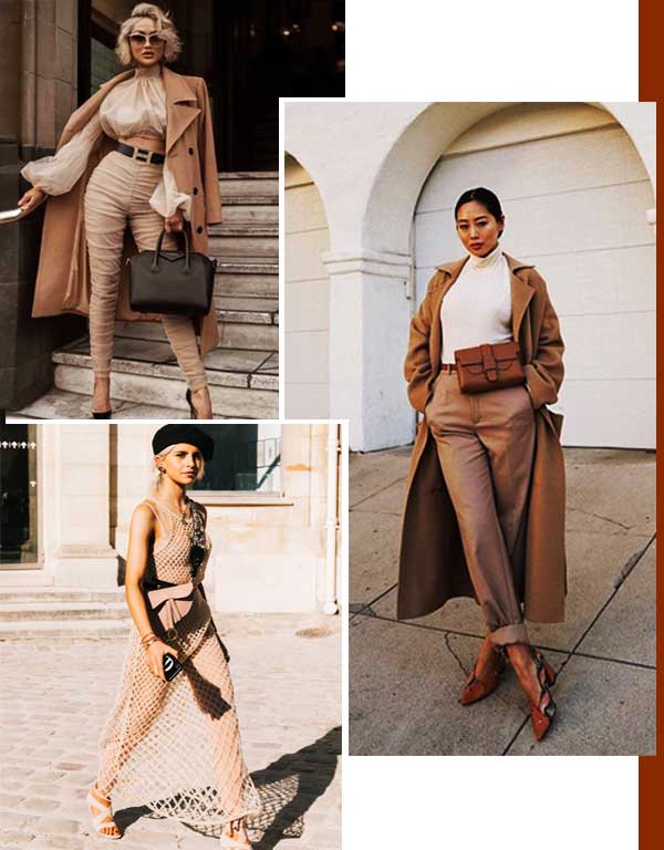 Imagem inspiração com looks monocromáticos.