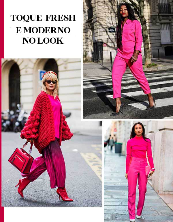 Imagem inspiração com looks monocromáticos.