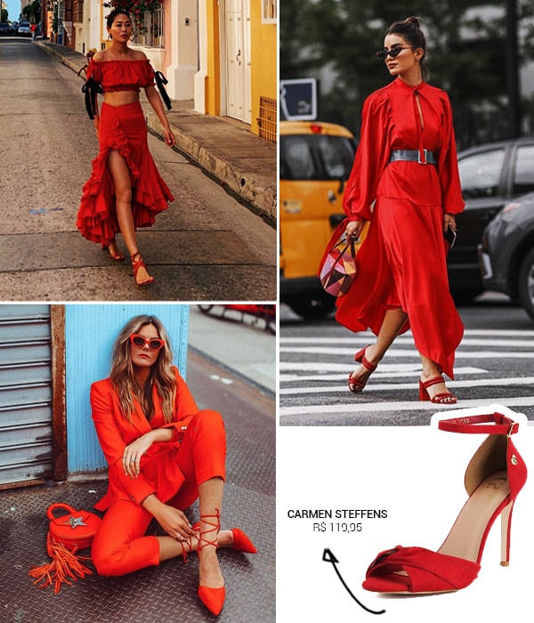 Imagem inspiração com looks monocromáticos.