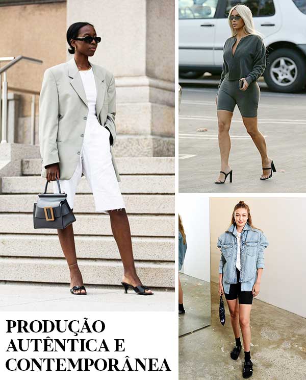 Montagem com looks inspiração de bermuda feminina.