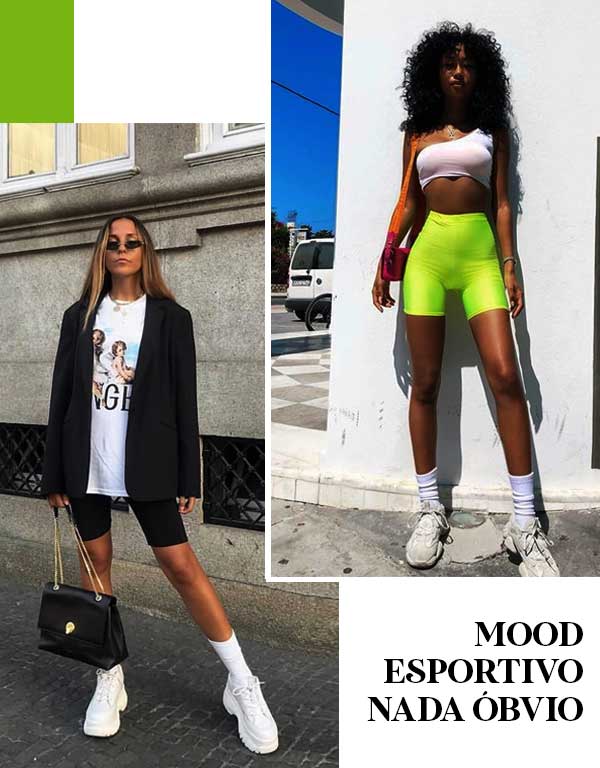Montagem com looks inspiração de bermuda feminina.