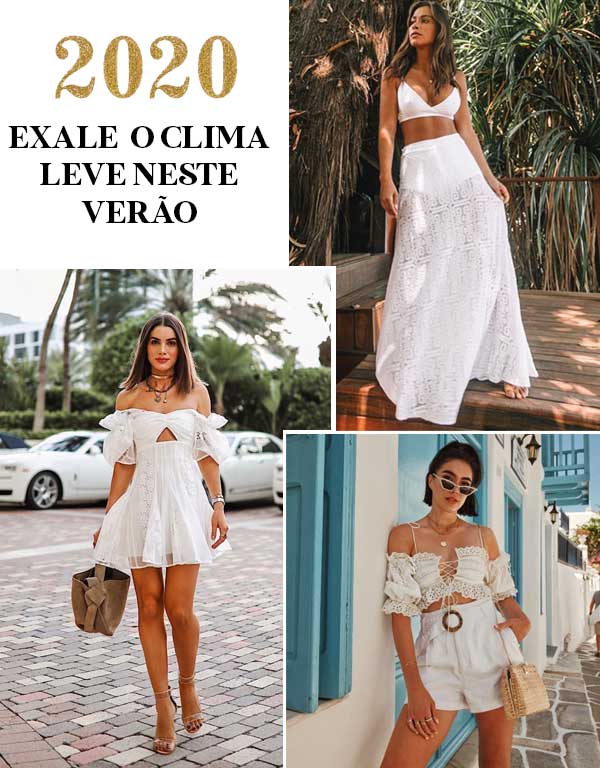 Imagem com looks inspiração para o ano novo 2020.