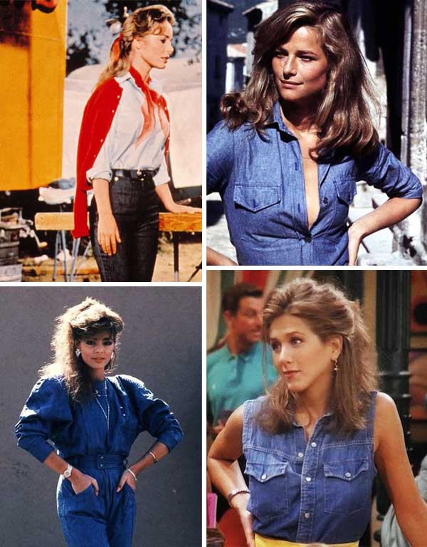 Imagem inspiração de looks com a camisa jeans feminina.