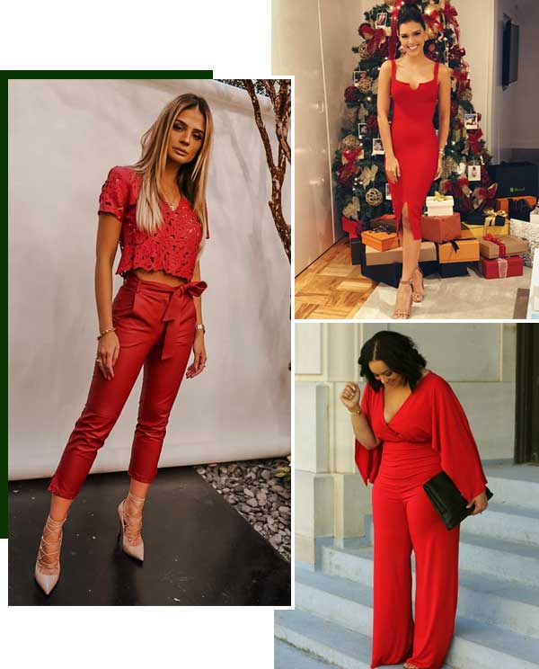 Imagem inspiração com looks natalinos.