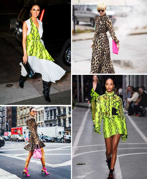 Imagens de looks inspirações com vestido animal print.