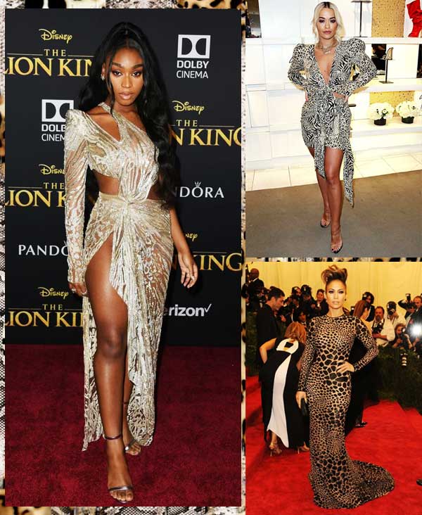 Imagens de looks inspirações com vestido animal print.