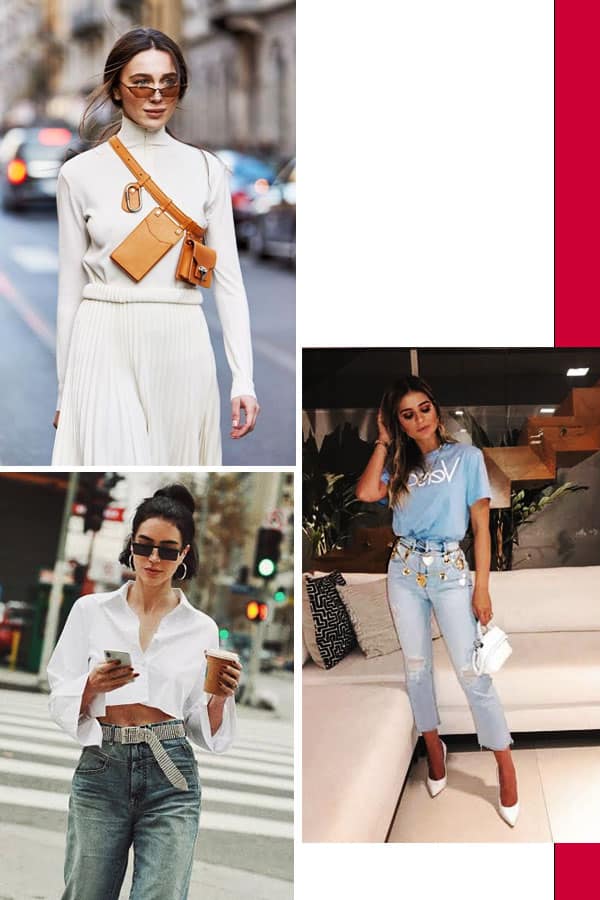 Imagem inspiração de looks com cintos.