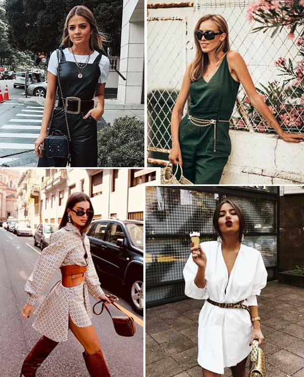 Imagem inspiração de looks com cintos.