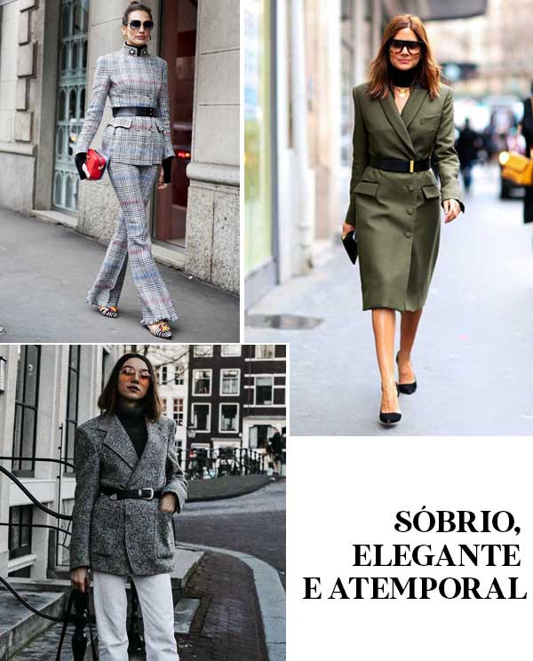 Imagem inspiração de looks com cintos.