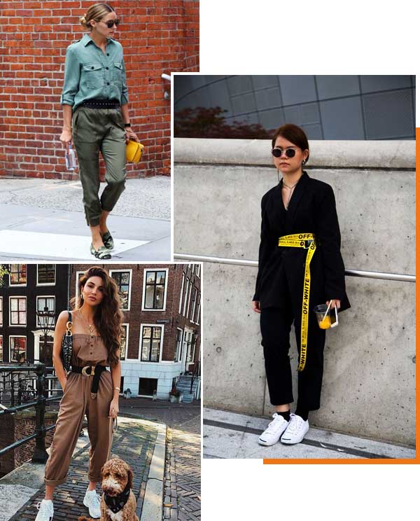 Imagem inspiração de looks com cintos.