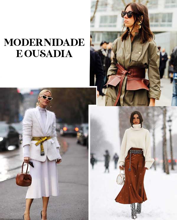 Imagem inspiração de looks com cintos.