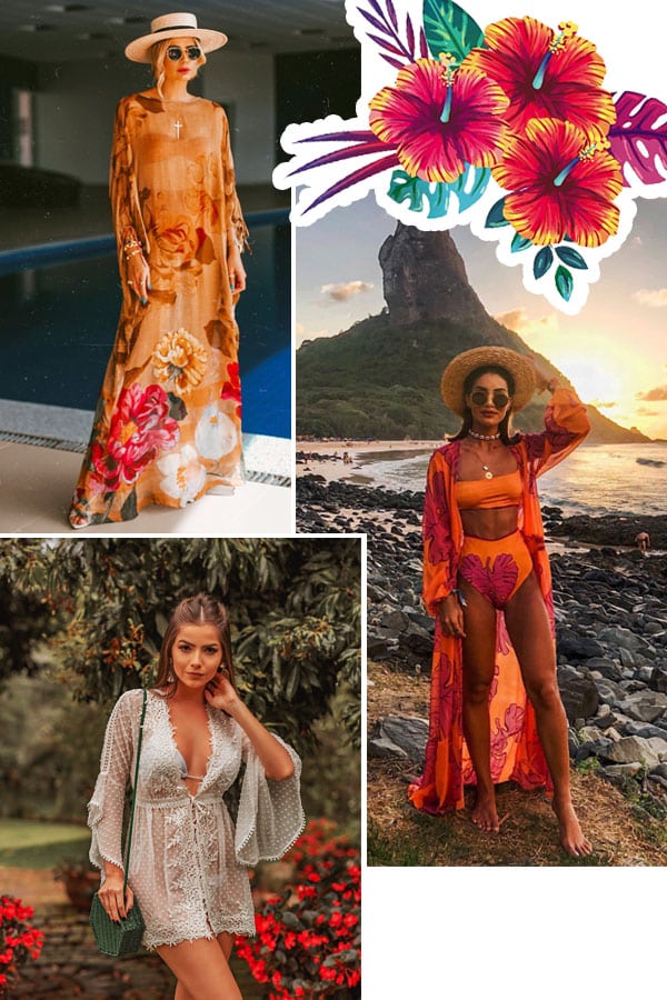 Imagem inspiração com looks com saída de praia.
