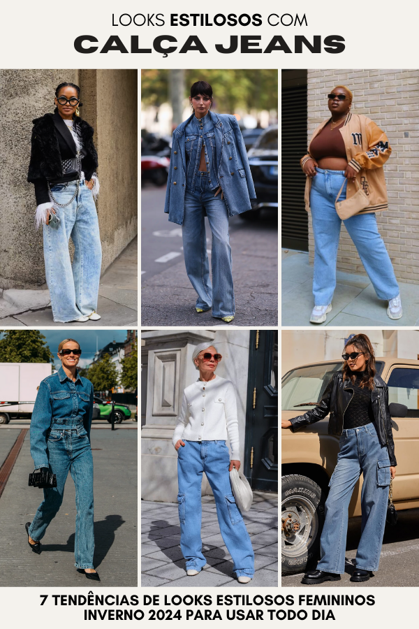 Looks estilosos femininos inverno com calça jeans