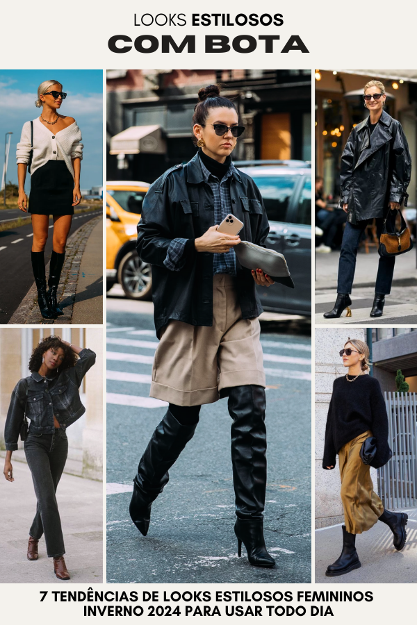 Looks estilosos femininos inverno com bota