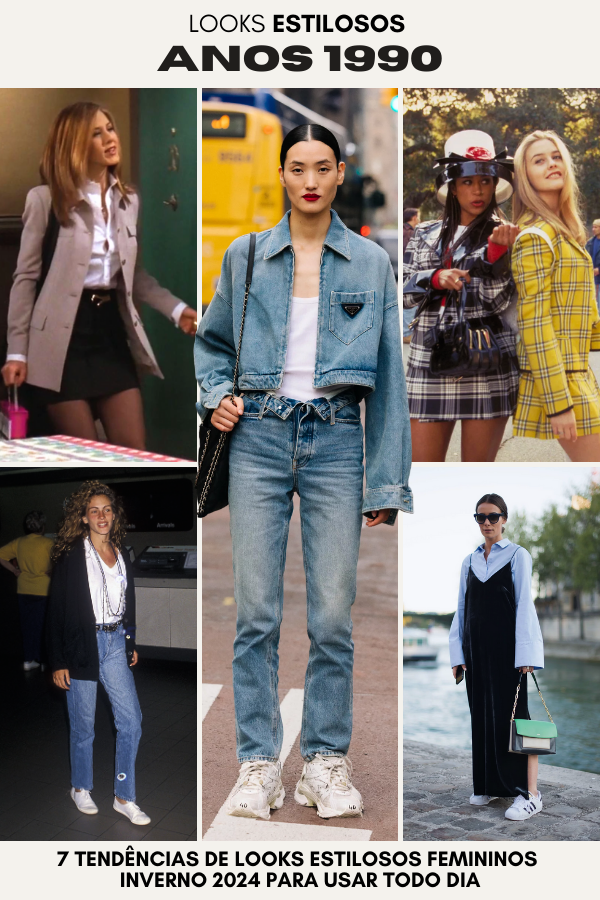 Looks estilosos femininos inverno anos 1990