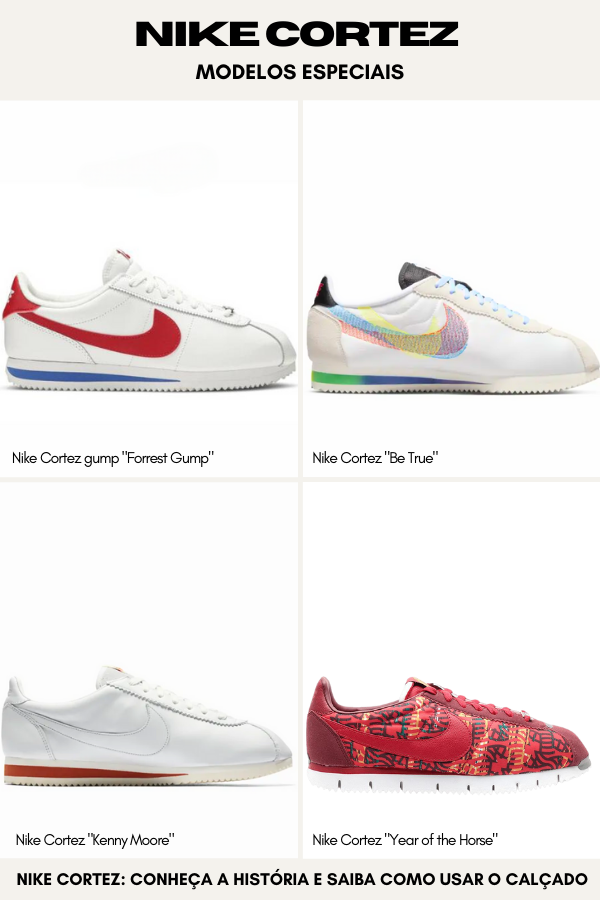 Modelos especiais do Nike Cortez