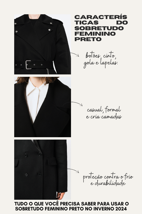 Características do sobretudo feminino preto 2