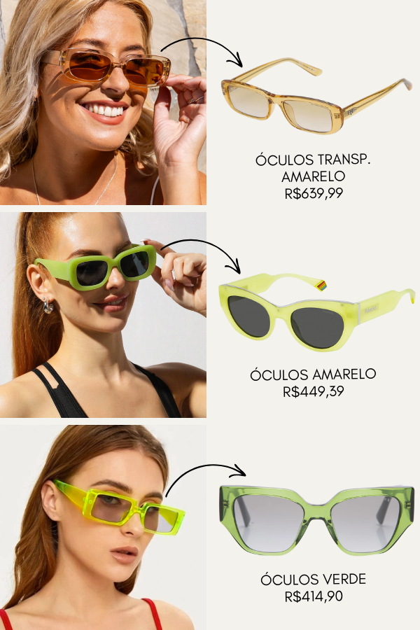 óculos de sol que estão na moda